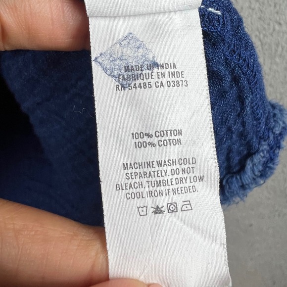 Aerie Womens Blue Cotton Double Gauze Frayed Raw Edge Button Down Shirt Small - Picture 8 of 9